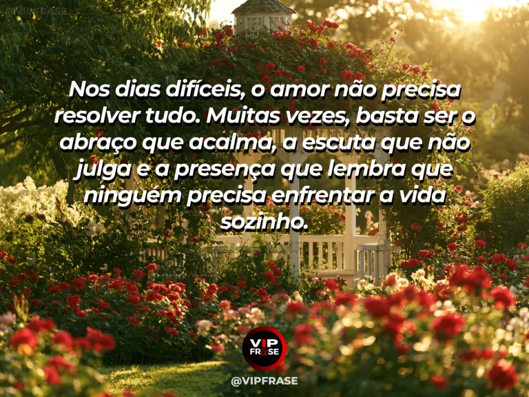 Mensagem de amor e conforto, com clima acolhedor e emocional.