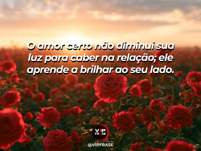 Frase de amor com fundo romântico e delicado sobre amor que não apaga quem você é.