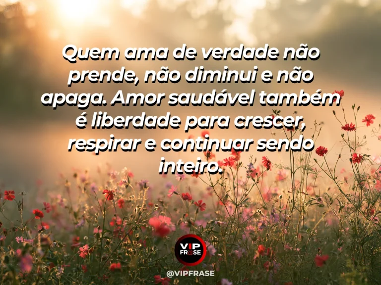 Mensagem sobre amor saudável com duas árvores crescendo próximas e livres.