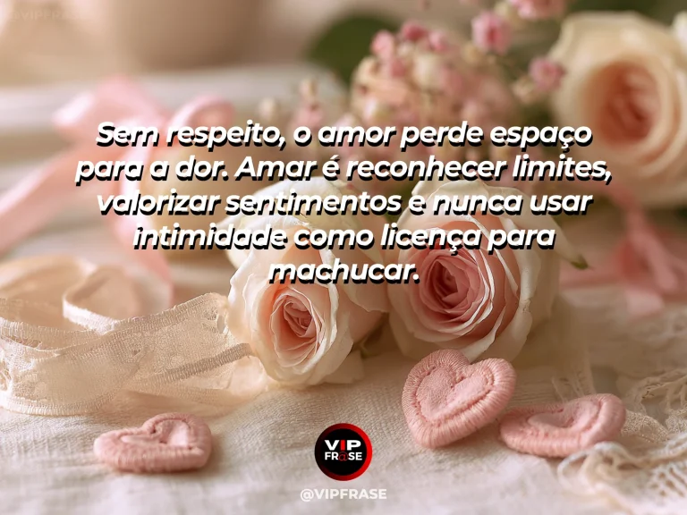 Mensagem sobre amor e respeito com duas formas próximas separadas por luz.