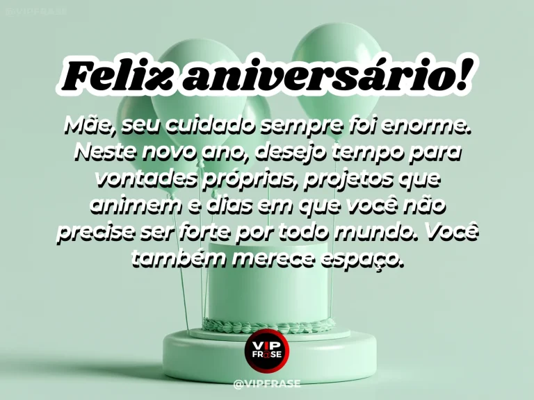 Mensagem de aniversário para mãe sobre carinho e força, com espaço tranquilo junto à janela