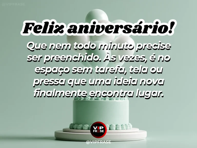 Arte de aniversário sobre pausa criativa, com ambiente silencioso, arejado e sem telas.