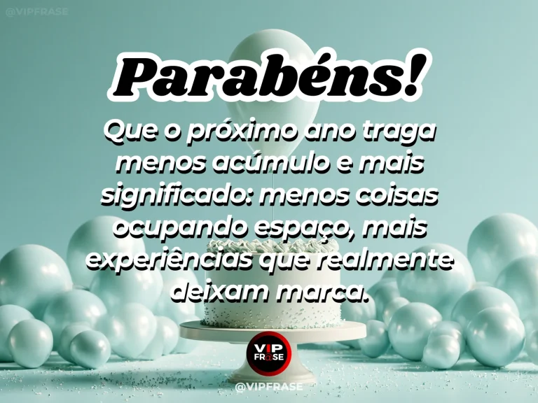 Arte de aniversário sobre significado, com interior minimalista e poucos objetos especiais.