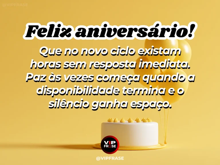 Arte de aniversário sobre desconexão e paz, com celular afastado e janela aberta em ambiente tranquilo.