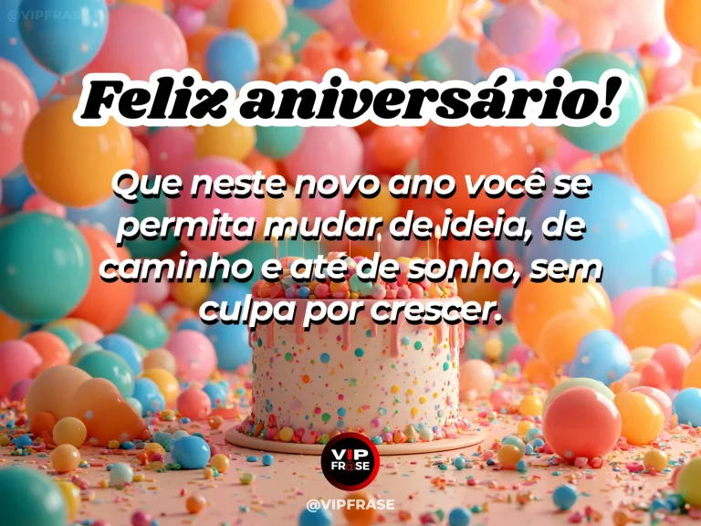 Frase de aniversário sobre recomeço e crescimento, com planta sendo transferida para um vaso maior.