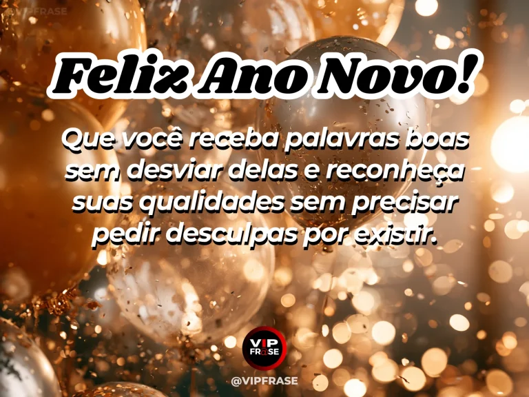 Frase de Ano Novo sobre autoestima, com cenário inspirador e acolhedor.
