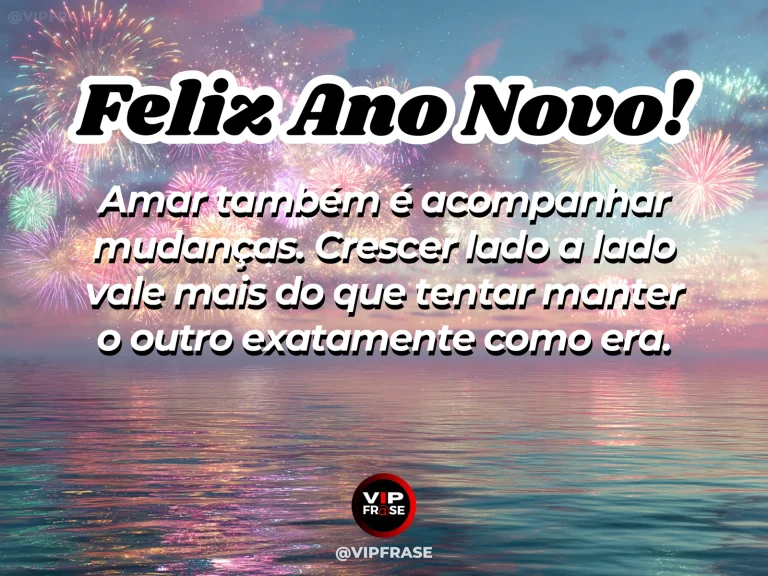Frase de Ano Novo sobre amor, em cena serena com caminho duplo iluminado, com clima romântico e sereno.