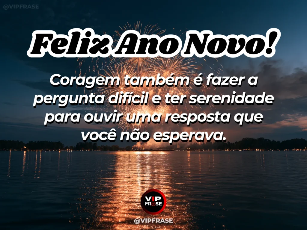 Frase de Ano Novo sobre coragem, sabedoria, em cena serena com porta entreaberta com feixe de luz e atmosfera contemplativa.