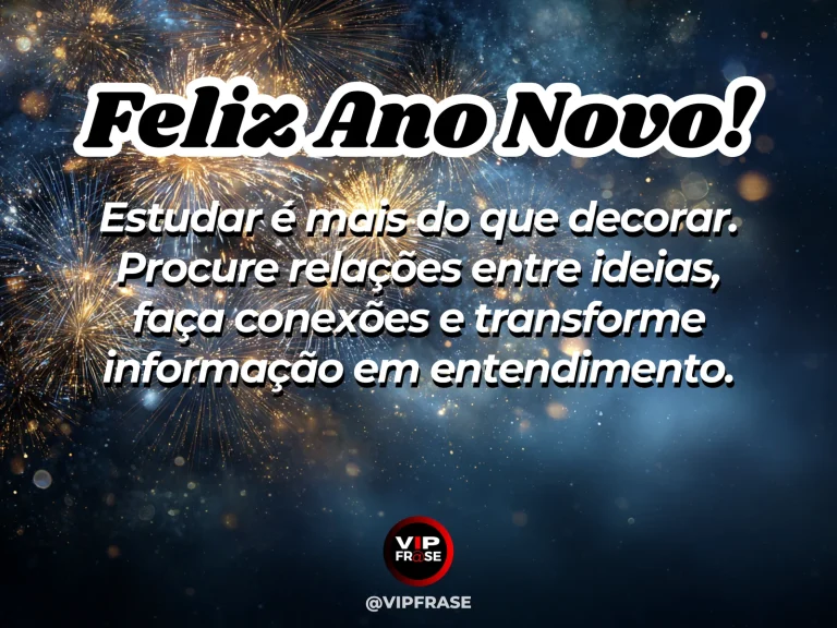 Frase de Ano Novo sobre estudo, sabedoria, em cena serena com livros abertos e anotações organizadas, com atmosfera inspiradora.