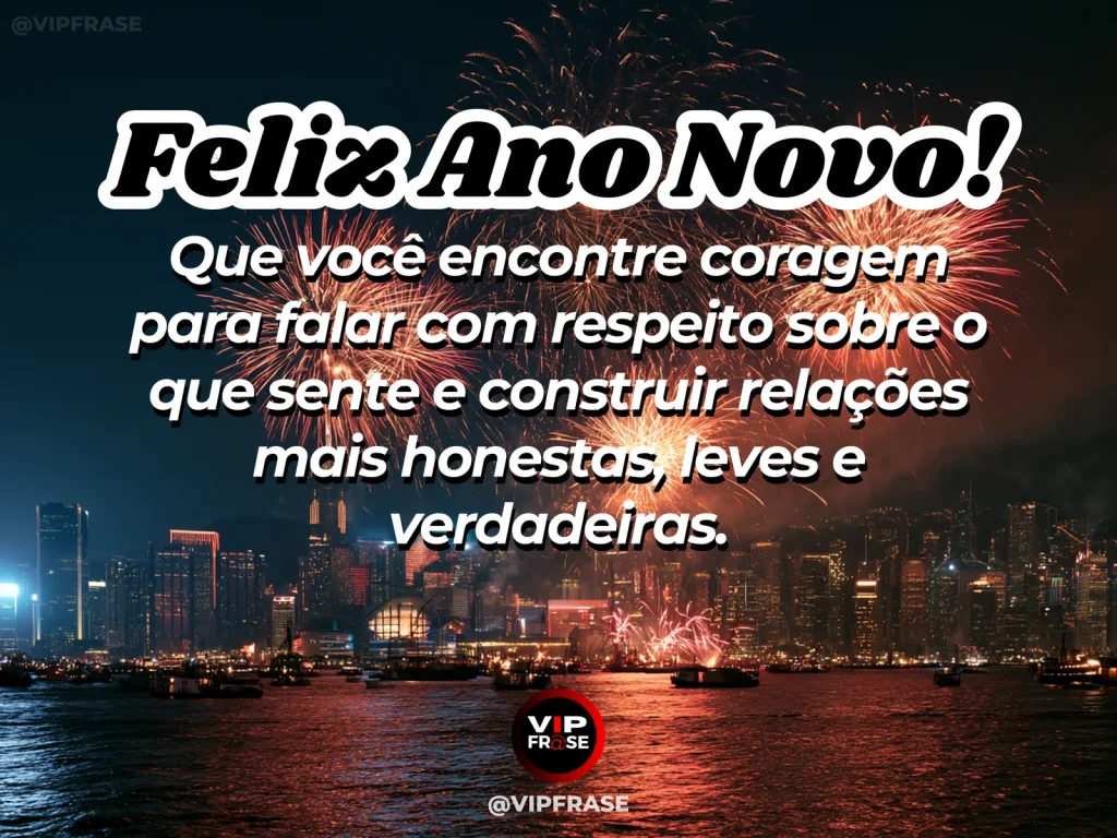 Mensagem de Ano Novo sobre coragem, com duas cadeiras voltadas uma para a outra em varanda tranquila, luz de fim de tarde e flores entre elas.