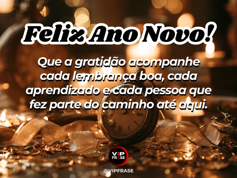 Mensagem de Ano Novo sobre gratidao, com trilha serena iluminada pelo fim de tarde e folhas douradas.
