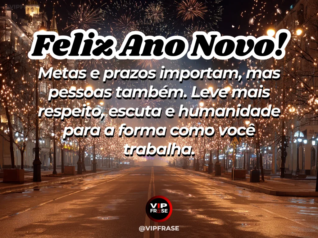 Frase de Ano Novo sobre trabalho, carinho, em cena serena com ambiente de trabalho limpo, acolhedor e iluminado, sem excesso corporativo.