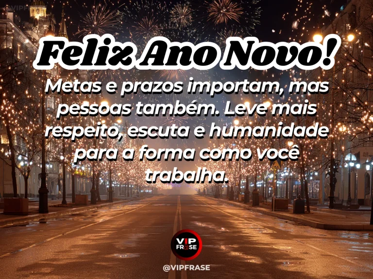 Frase de Ano Novo sobre trabalho, carinho, em cena serena com ambiente de trabalho limpo, acolhedor e iluminado, sem excesso corporativo.