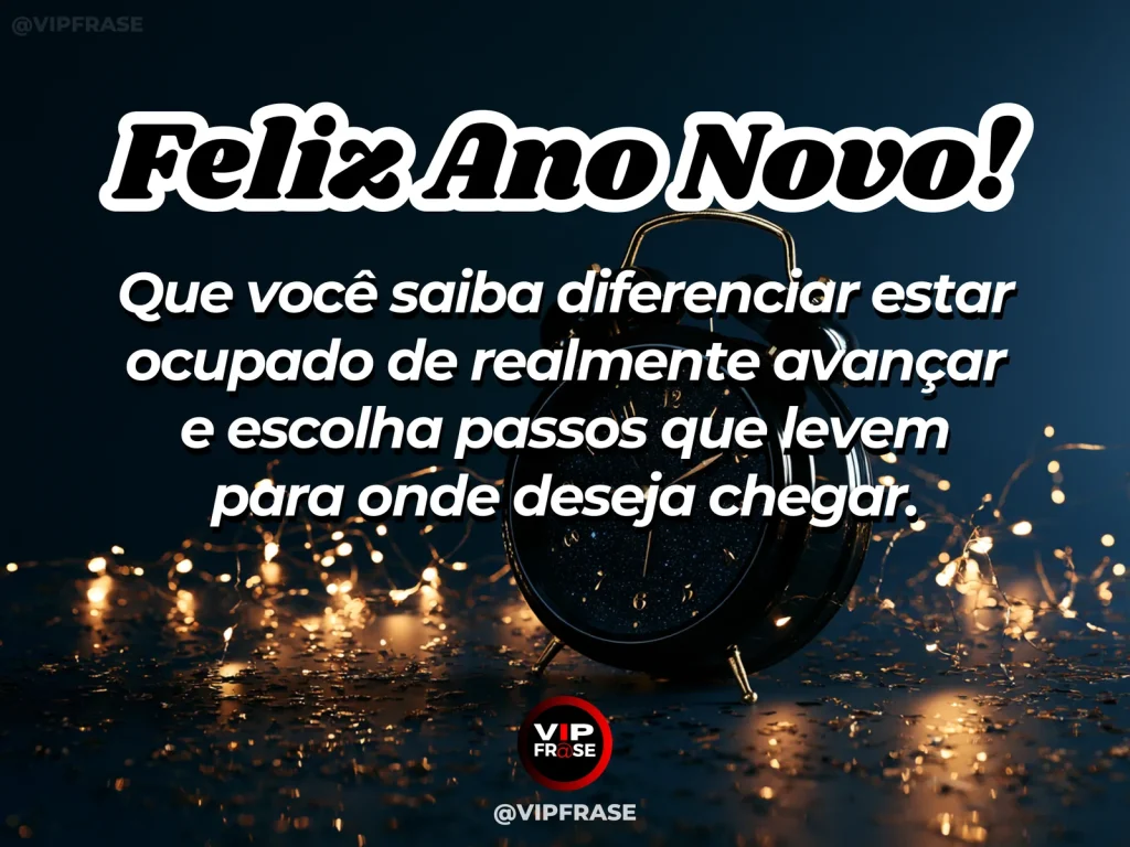 Frase de Ano Novo sobre sabedoria, sucesso, com cenário inspirador e acolhedor.