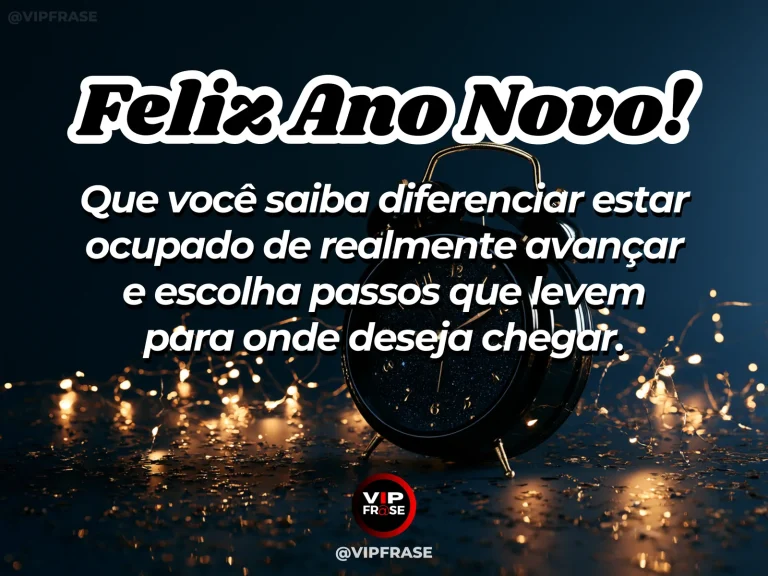 Frase de Ano Novo sobre sabedoria, sucesso, com cenário inspirador e acolhedor.