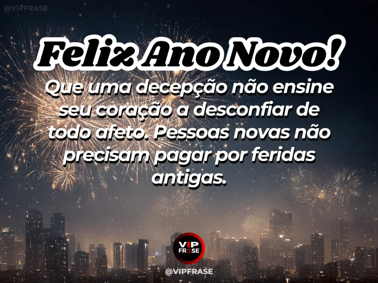 Frase de Ano Novo sobre superar decepções no amor, com janela aberta após chuva.