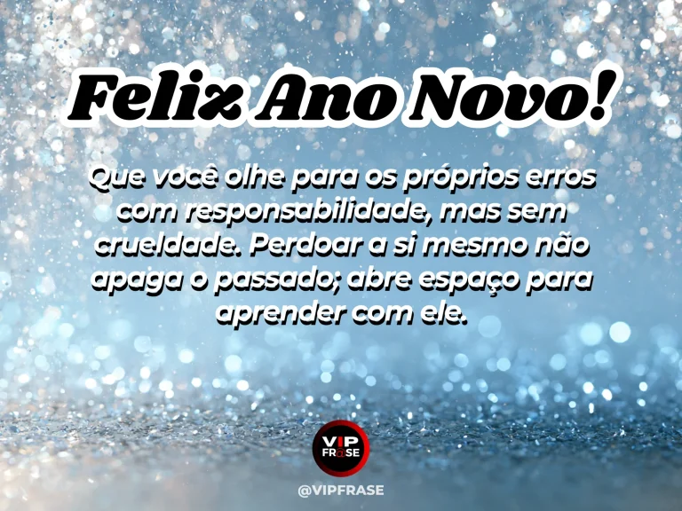 Mensagem de Ano Novo sobre autoperdão, com folhas antigas e novos brotos.