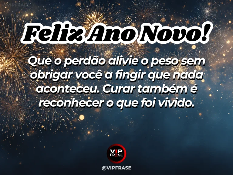 Frase de Ano Novo sobre perdão consciente, com pedra deixada junto a um caminho.