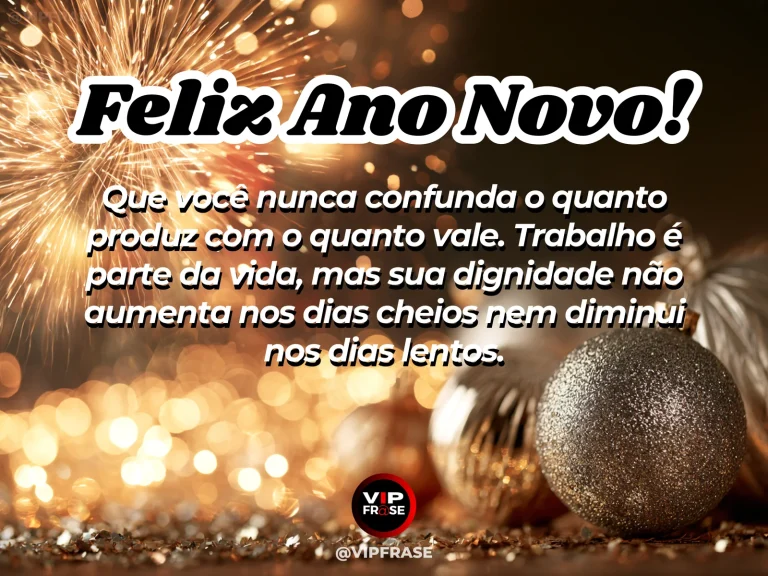 Mensagem de Ano Novo sobre autoestima e trabalho, com ambiente equilibrado entre foco e descanso.