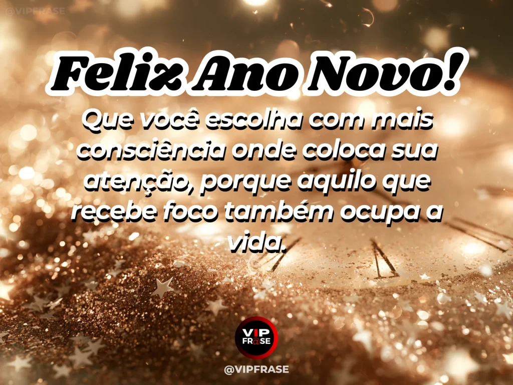 Frase de Ano Novo sobre sabedoria, vida, com cenário inspirador e acolhedor.