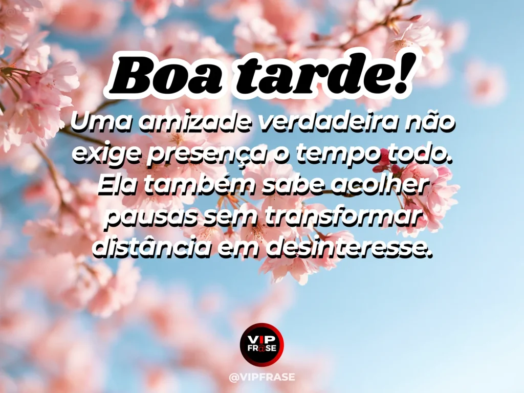Frase de boa tarde sobre amizade e silêncio, com duas cadeiras diante de uma paisagem ao entardecer