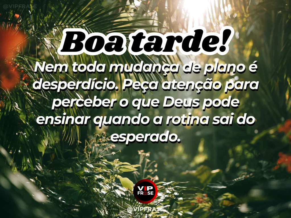 Mensagem de boa tarde com Deus sobre aprender nas interrupções, com caminho fazendo uma curva ao entardecer.