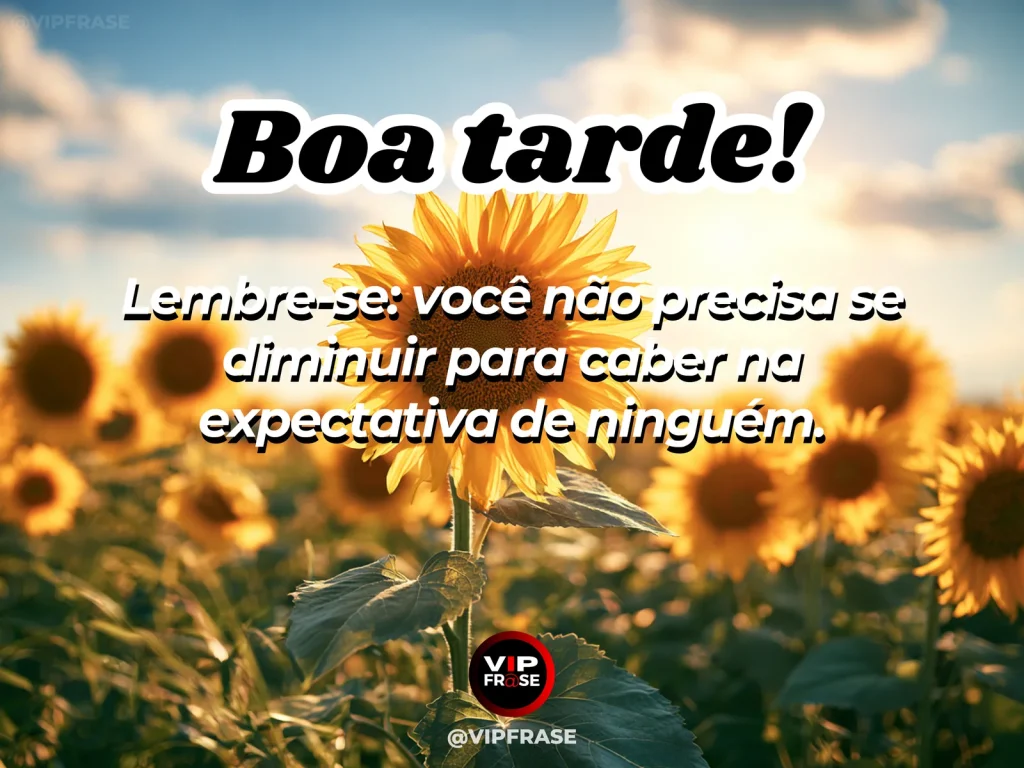 Frase de boa tarde sobre autoestima, com clima confiante e luz clara da tarde.