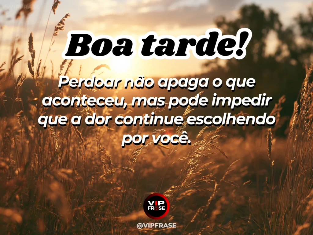 Frase de boa tarde sobre perdão, com folha sendo solta ao vento na luz dourada do entardecer