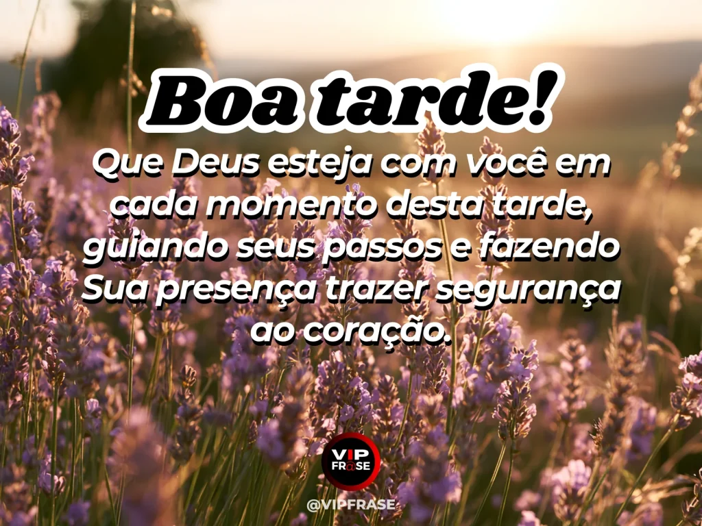 Mensagem de boa tarde sobre Deus, com caminho suave e atmosfera de segurança.