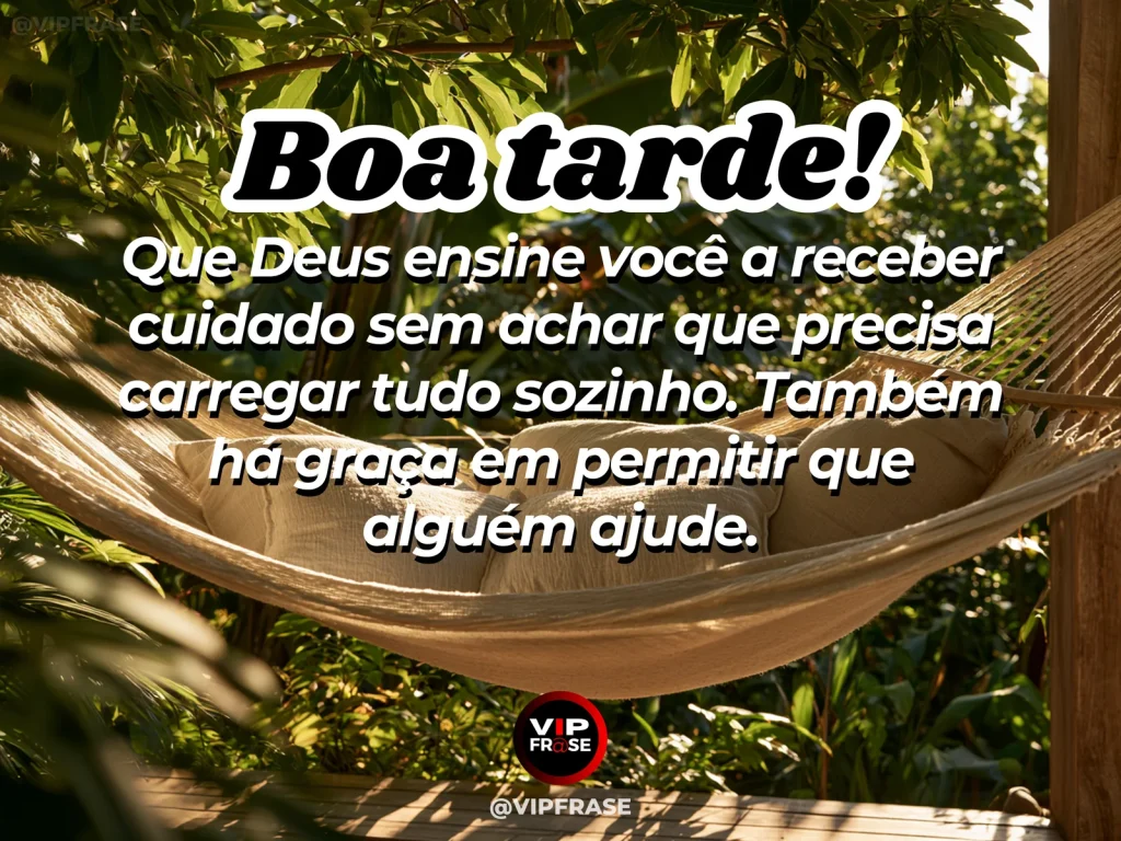 Frase de boa tarde com Deus sobre acolhimento, com mãos oferecendo uma xícara quente