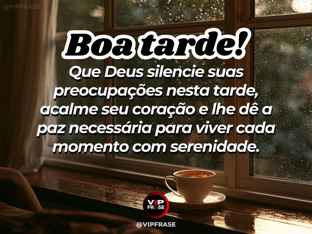Mensagem de boa tarde sobre Deus e paz, com tarde tranquila e luz suave.