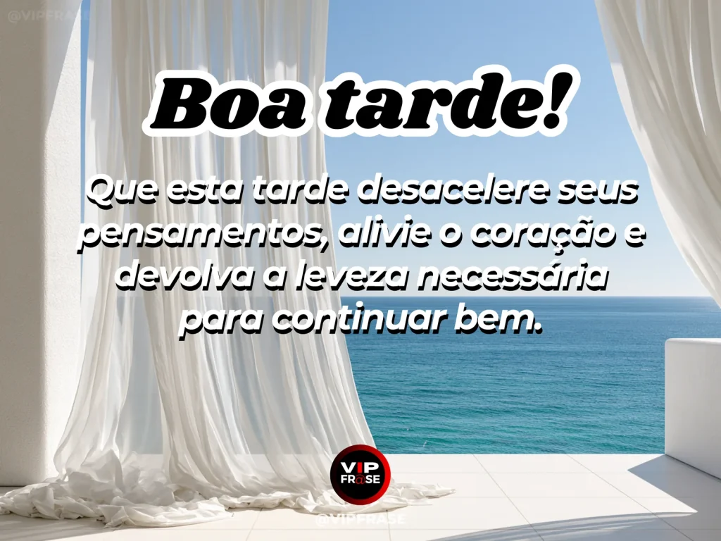 Mensagem de boa tarde sobre paz e leveza, com tarde serena e luz dourada suave.