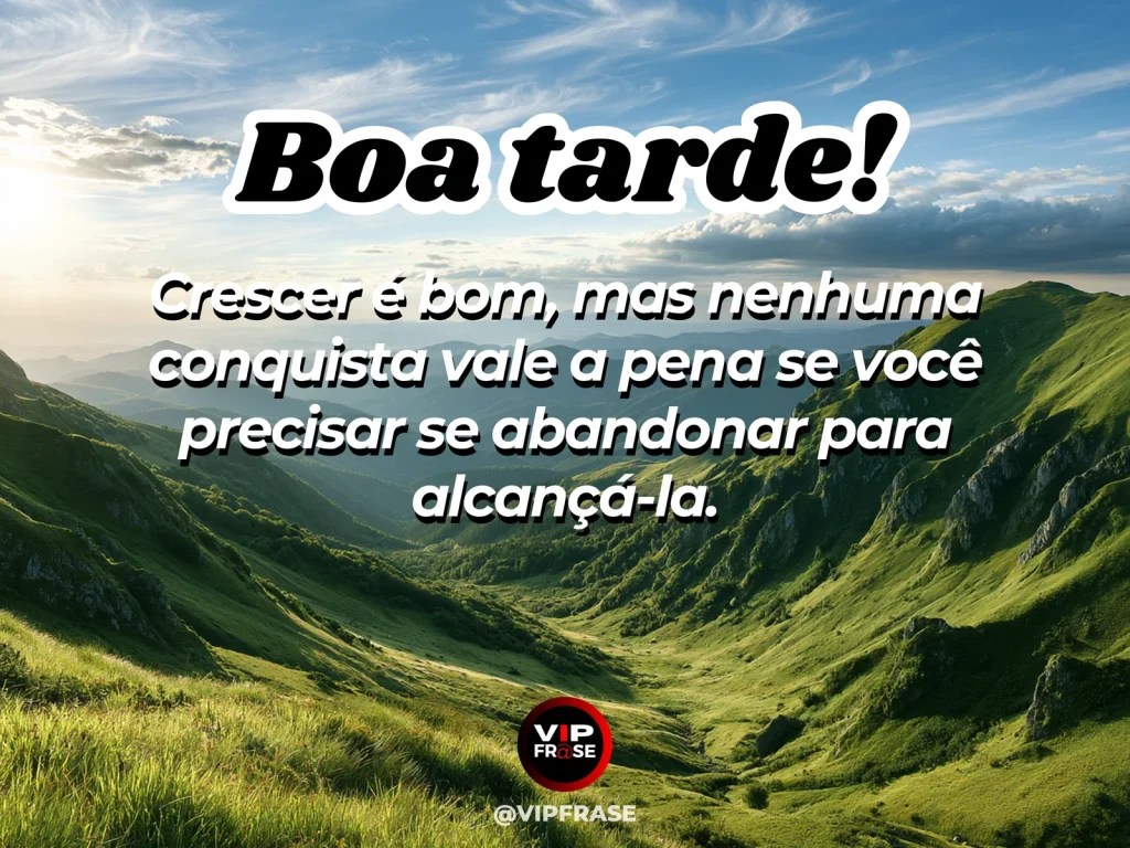 Frase de boa tarde sobre sucesso e autoestima, com caminho iluminado pelo sol do fim da tarde