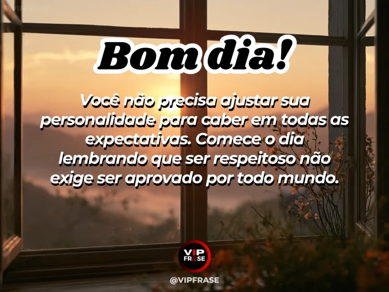 Mensagem de bom dia sobre autoestima, com luz suave entrando por uma janela.