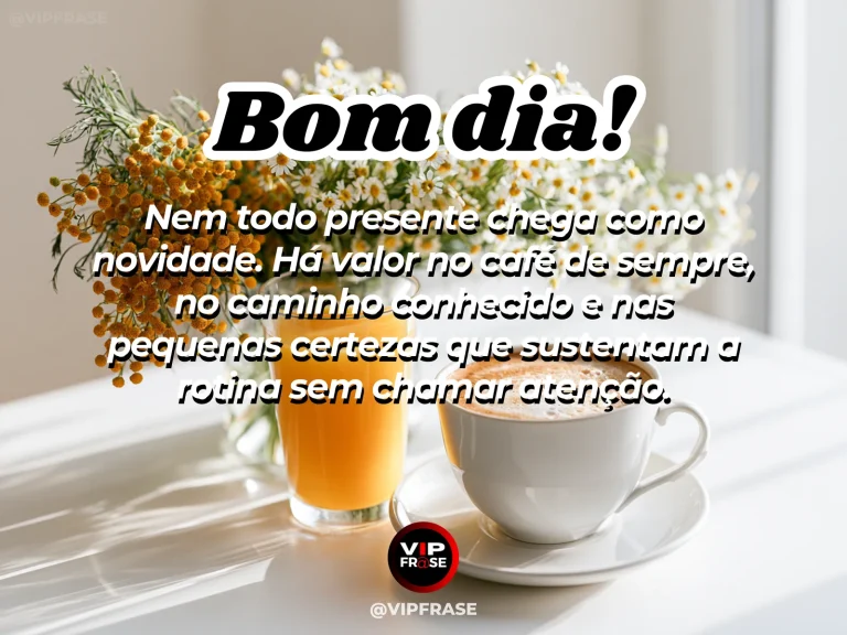 Mensagem de bom dia sobre gratidão pela vida, com café da manhã iluminado pelo sol.