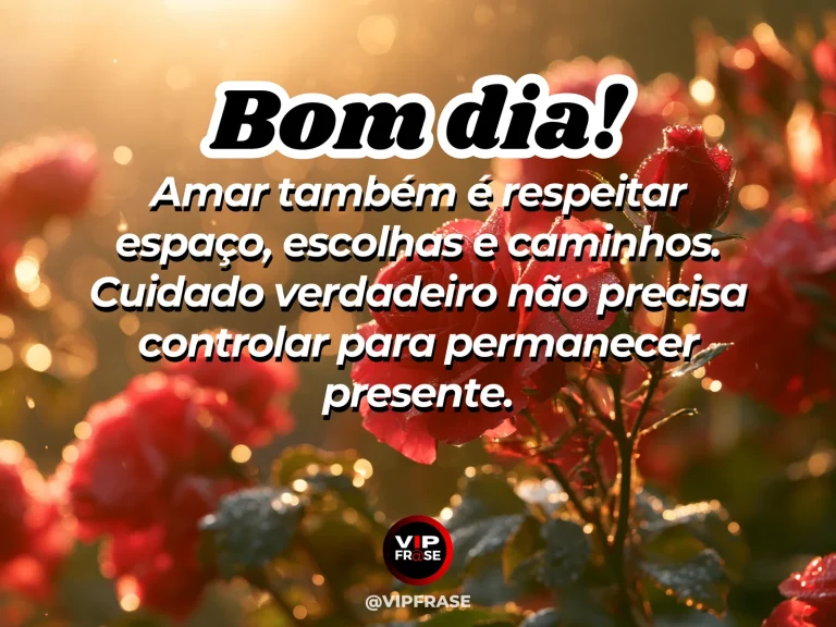 Frase de bom dia sobre amor, com duas plantas crescendo lado a lado com espaço entre elas.