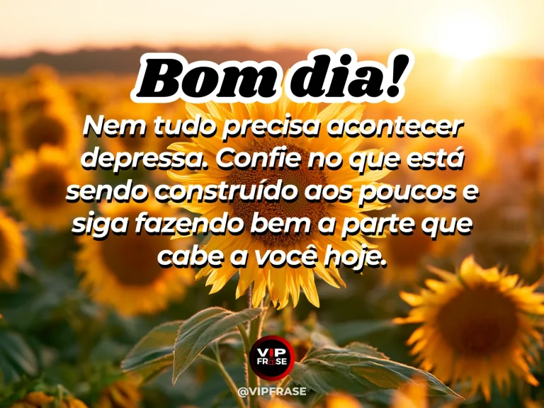 Mensagem de bom dia sobre confiança, com caminho iluminado aos poucos pelo amanhecer.