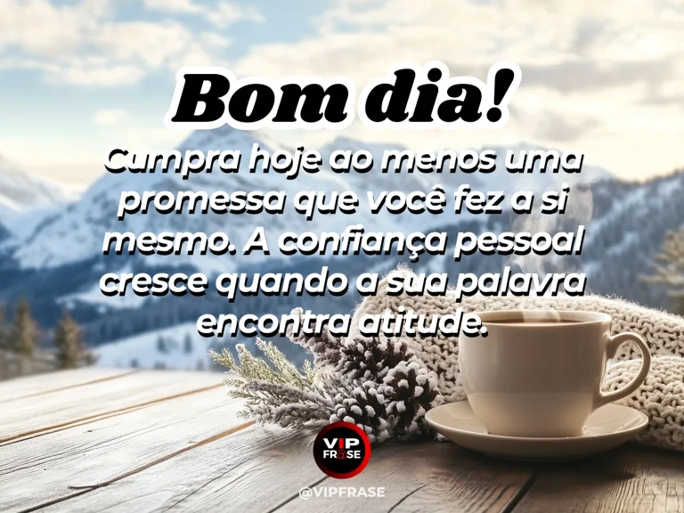 Mensagem de bom dia sobre compromisso consigo, com tênis prontos junto à luz do amanhecer.