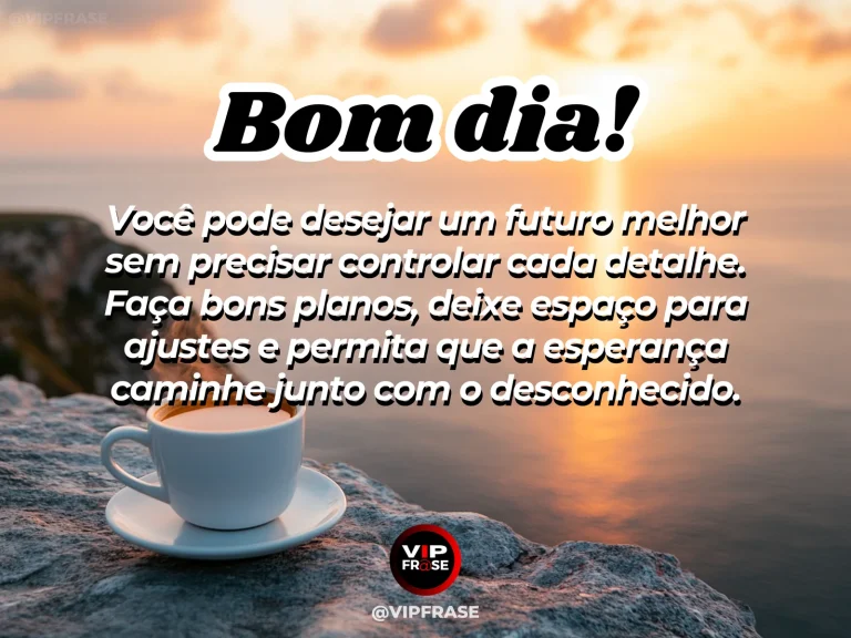 Mensagem de bom dia sobre esperança, com caminho aberto para o horizonte ao amanhecer.