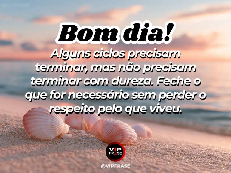 Frase de bom dia sobre recomeço e paz, com uma porta se fechando suavemente e luz da manhã.