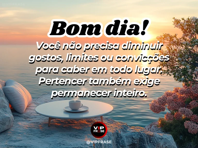 mensagem de bom dia sobre autoestima, com figura serena diante da luz da manhã