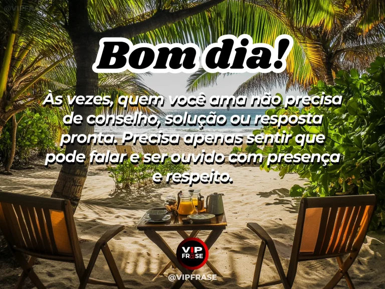 Mensagem de bom dia sobre família e carinho, com poltronas em ambiente acolhedor.