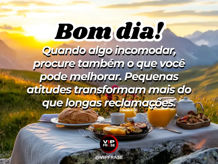 Mensagem de bom dia sobre otimismo, com atitude prática para melhorar um espaço de trabalho.