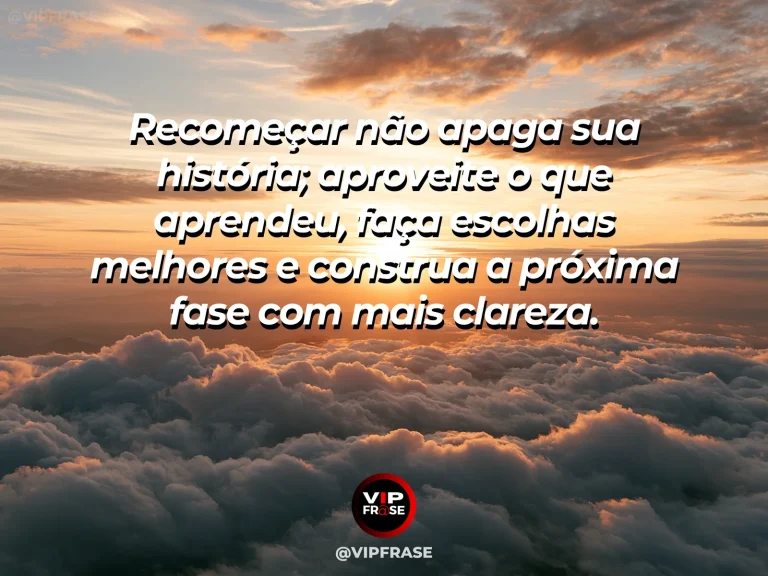 Frase motivacional sobre recomeço com folha em branco iluminada pela manhã.
