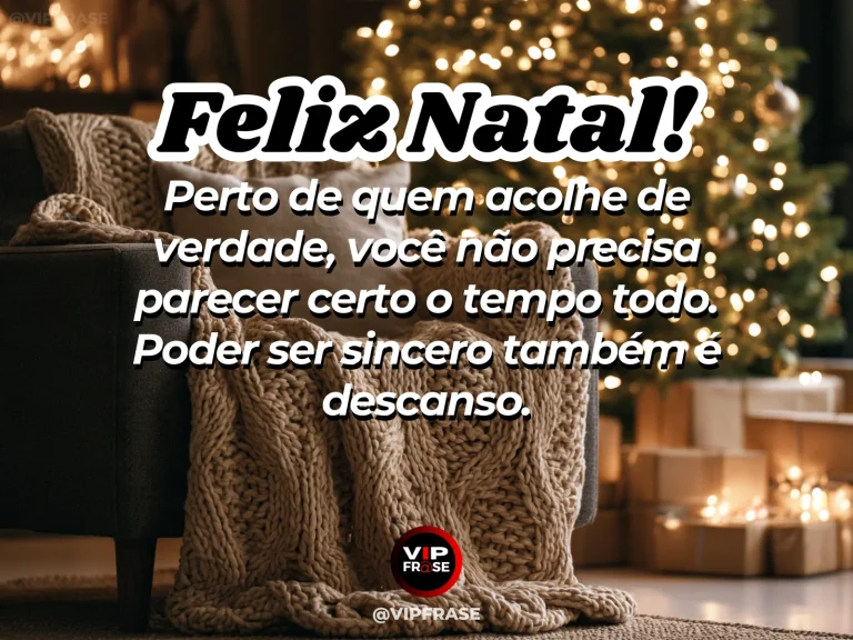 Frase de Natal sobre confianca, em cena natalina acolhedora e elegante.