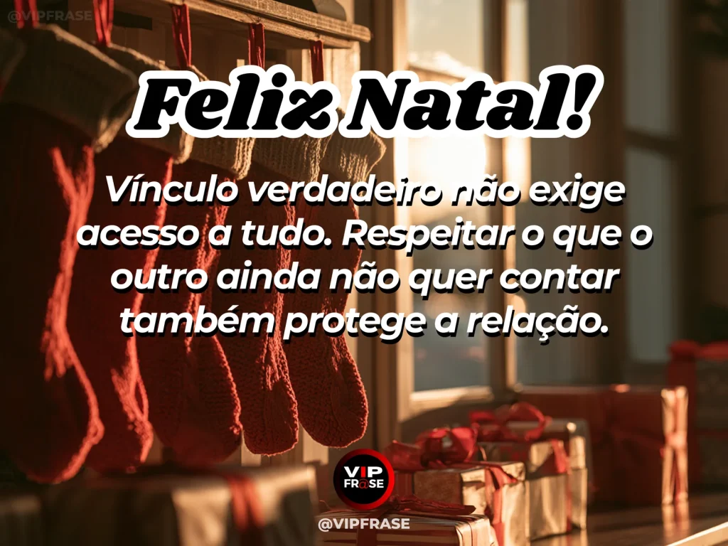 Frase de Natal sobre confiança, em cena natalina acolhedora e elegante.