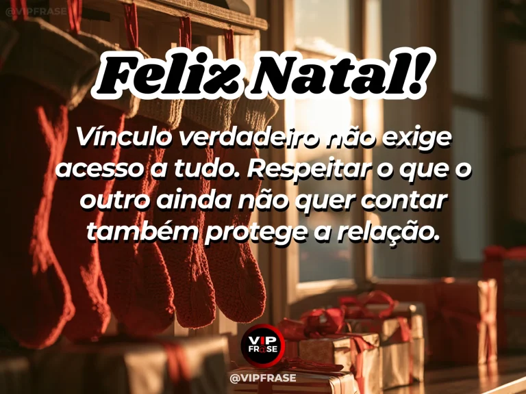 Frase de Natal sobre confiança, em cena natalina acolhedora e elegante.