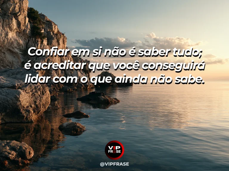 Frase reflexiva sobre confiança com pessoa diante de janela ampla e iluminada.