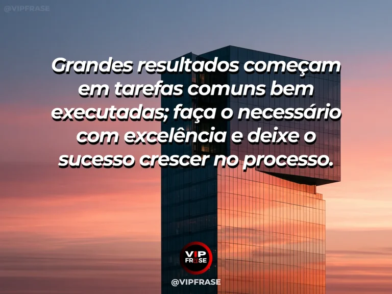 Frase motivacional sobre sucesso com blocos formando uma progressão crescente.