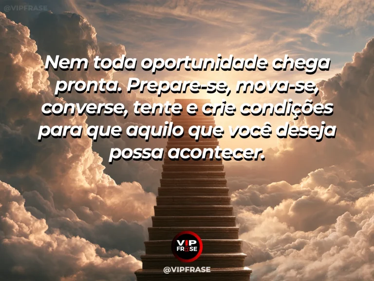 Arte motivacional sobre sucesso, mãos construindo uma escada de madeira simples em direção à luz, representando criação de oportunidades.